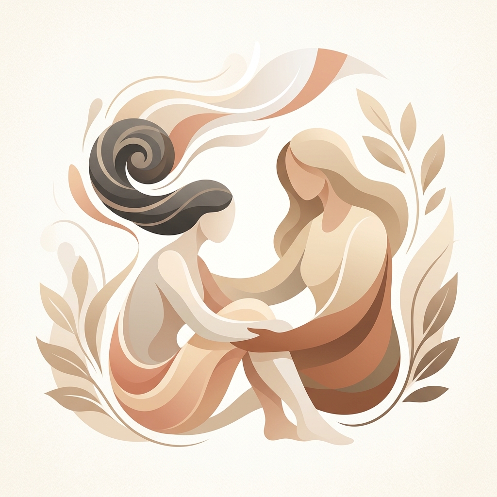 Ilustração abstrata de alívio e acolhimento